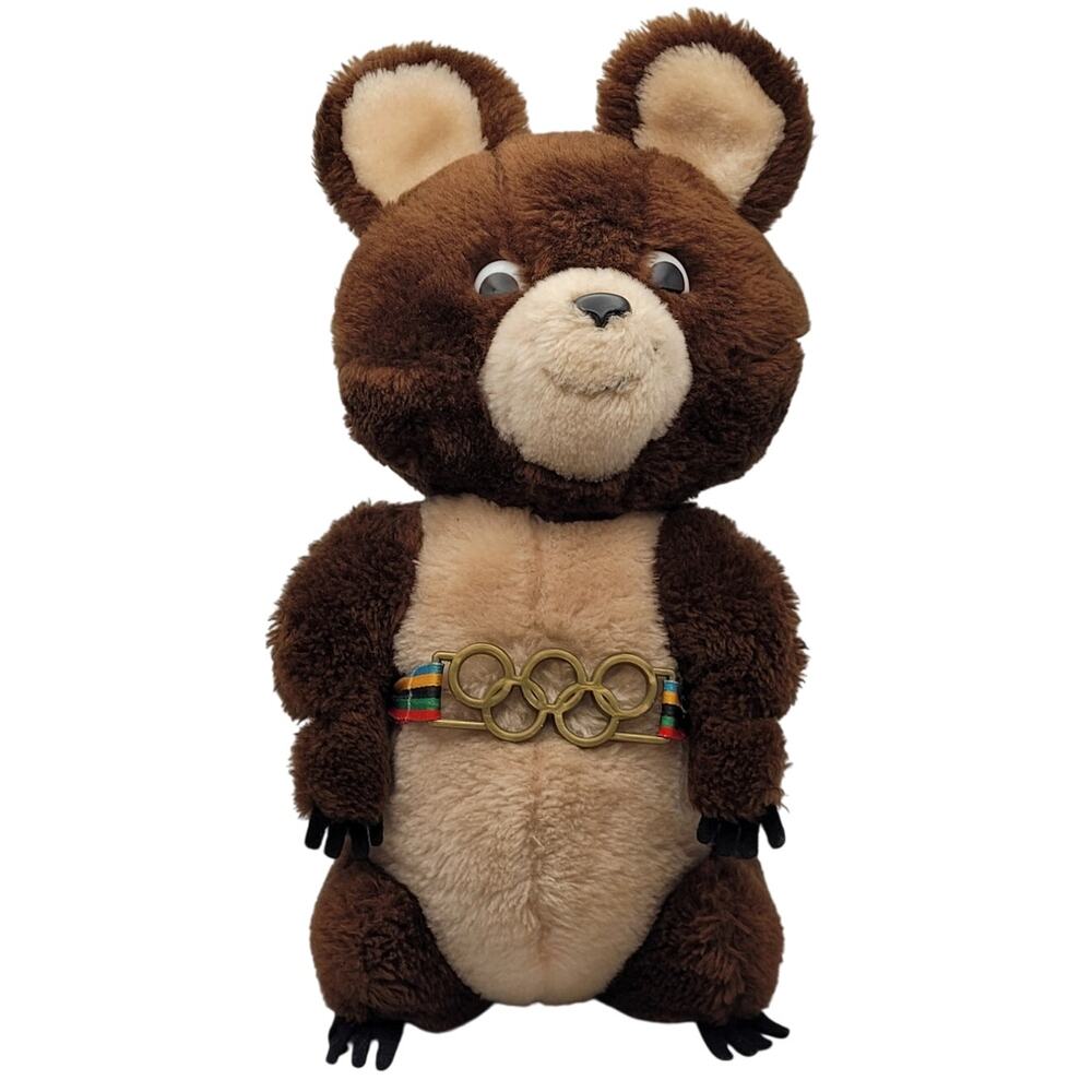Vintage 1980 Dakin Misha Bear Plush Olympics Mascot 12" Brown Soviet Teddy